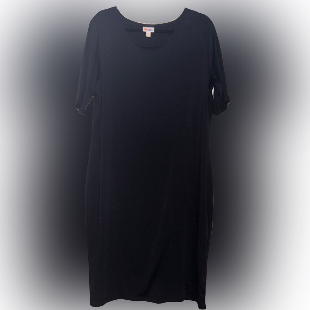 LULAROE JULIA DRESS-SOLID BLACK-3XL-BNWT